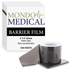 MonMed Barrier Film and Film Box Dispenser - 1200 Black Tape Barrier Sheets