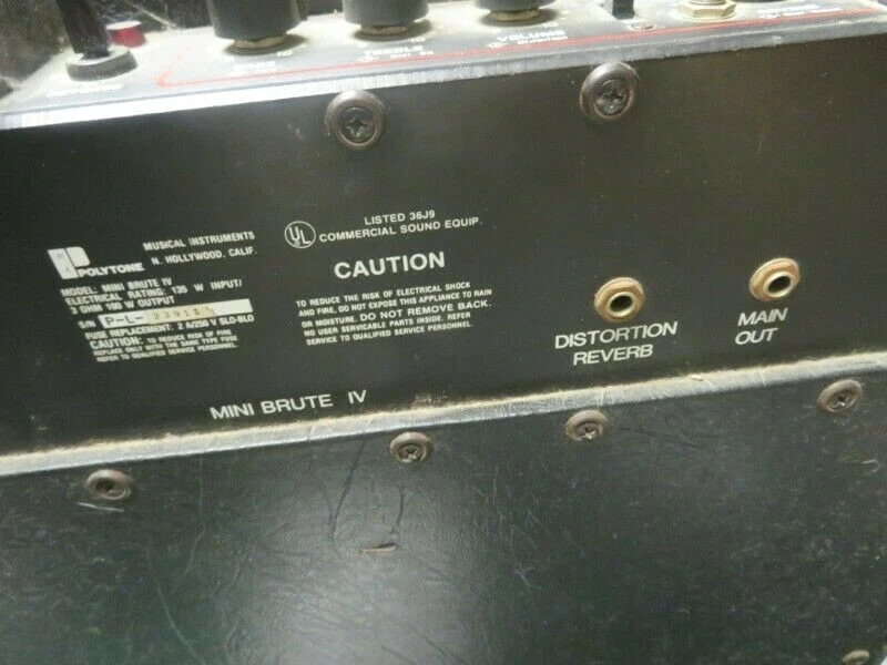 Guitar Polytone Black  Mini Brute Amplifier 17"W, 18"H, 10" Depth 100W - Image 4 of 4