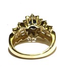 14k yellow gold SI2 H .52ct diamond sapphire cluster ring 5.4g size 6.75 — photo 4