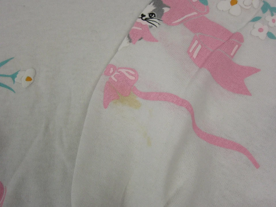 Vintage Spumoni Sweatshirt Womens Medium White Cats Kittens AOP All Over Print - Image 4 of 4