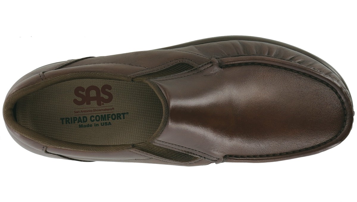 SAS Men’s 12 Brown Leather Penny Loafers  adjustable Strap Comfort Walking Shoes Amazon.com | SAS Side Gore Slip On Comfort Loafer Cordovan 6  main image 4