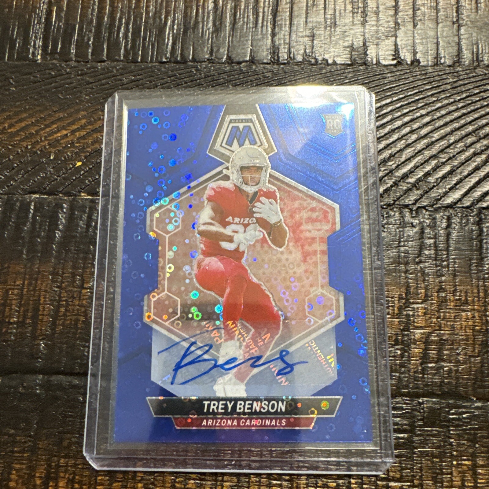 2024 Panini Trey Benson No Huddle Blue Mosaic Prizm Rookie Auto RC #360 Cards