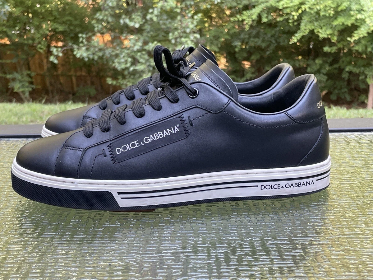 DOLCE AND GABBANA ROMA 3 Men s Size 9 BLACK Nappa Calfskin Leather