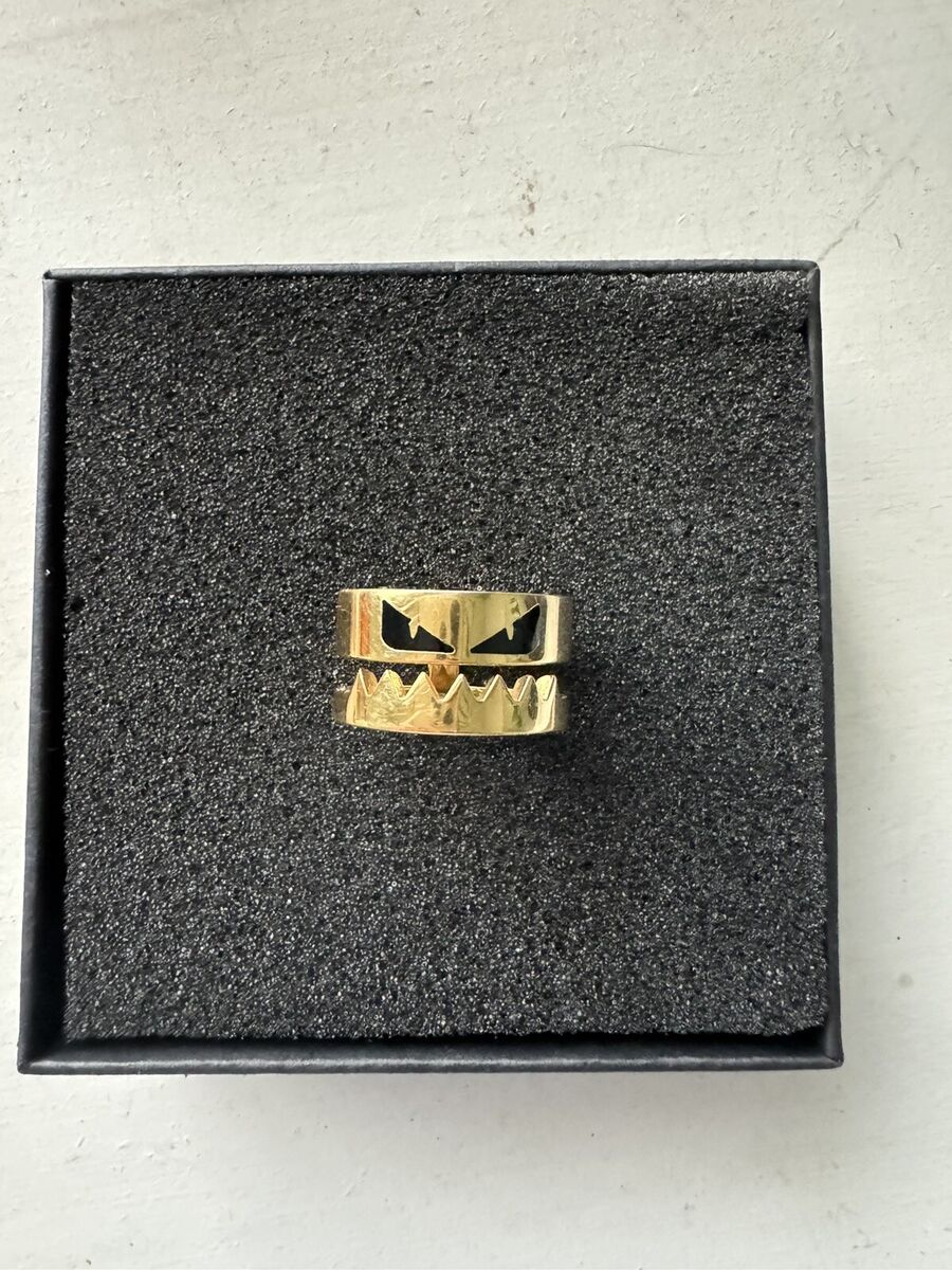 FENDI Gold Bag Bugs Ring Size L with tags and box | eBay FENDI Gold Bag Bugs Ring Size L with tags and box | eBay