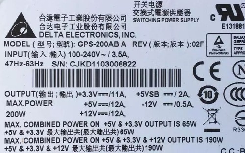 GPS-200AB A 200W Small Chassis 1U Power Supply - Bild 2 von 4