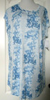 Two New Directions Nightgowns Short Sleeve Blue and Floral Prints Size Large — photo 2