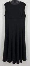 Calvin Klein Women Fit Flare Dress Size 14 Black A-line Sleeveless Scoop NWT New