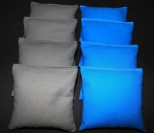 ALL WEATHER CORNHOLE BEAN BAGS Dark Gray Turquoise Resin Filled WATERPROOF