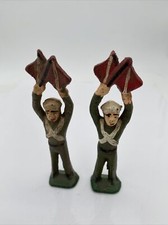 Two Vntg Collectible Barclay Toy Lead Soldiers Figures Sailor With Signal Flags