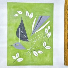 Elenor Grosch Bye Grey Wing needlepoint canvas grey black bird midcentury design