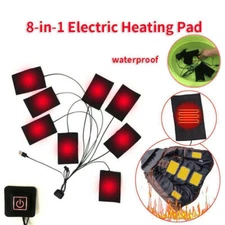8 in 1 Electric Vest Heater Warm Cloth Jacket USB Thermal Heated Pad Body Warmer