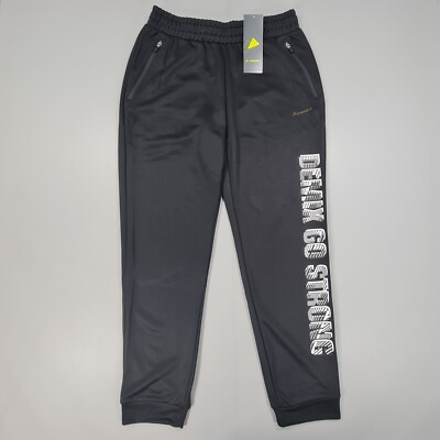 DEMIX Mens Track Pants Black Medium Poly Regular Fit Trousers