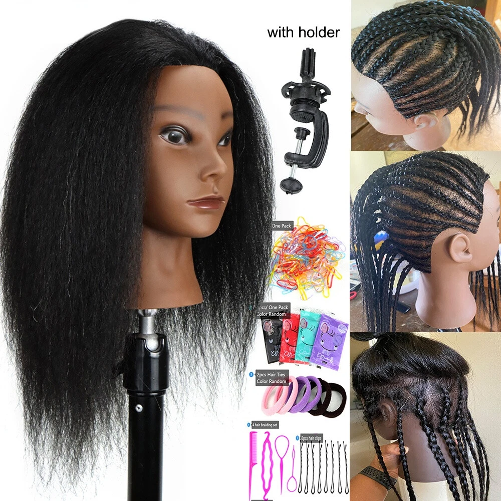 Cosmetology Mannequin Head Model Mannequin Head Model Head Hairdresser  Training Cut Braiding Practice Hair Curling Makeup Exercise Black