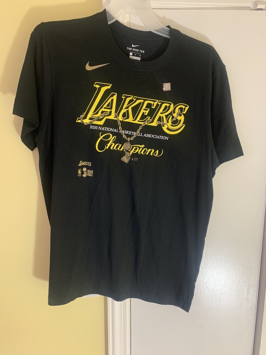 Nike Lakers Shirt Mens XL Black Champions 2020 Short Sleeve