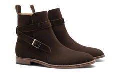 Handmade Mens Brown suede jodhpurs boots, brown ankle boots for men