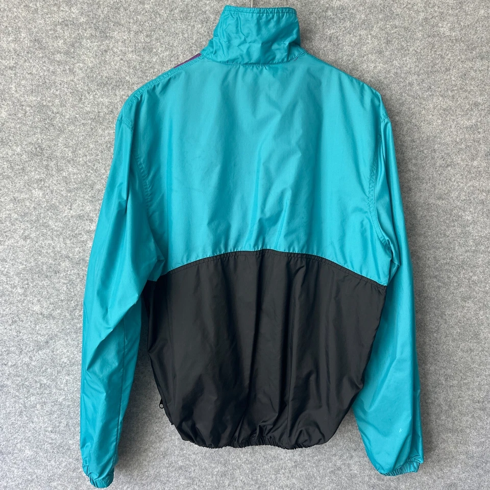 Chaqueta cortavientos trasera vintage años 90 para mujer mediana bloque de color empaquetable para caminar Foto 4 de 4