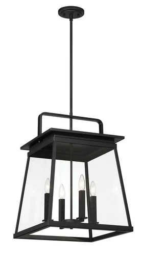 Minka Lavery Isla Vista 4 Light Outdoor Hanging Lantern, Coal - Picture 4 of 5