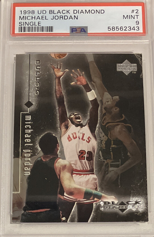 1998 UPPER DECK BLACK DIAMOND SINGLE #2 MICHAEL JORDAN HOF PSA 9