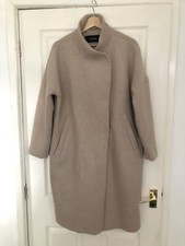 Vera Moda Double Breasted Beige Coat Size S (uk Size 10-12)