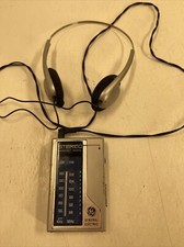 GE GENERAL ELECTRIC 7-1625A Vintage AM/FM Stereo Headset Radio Working Tested