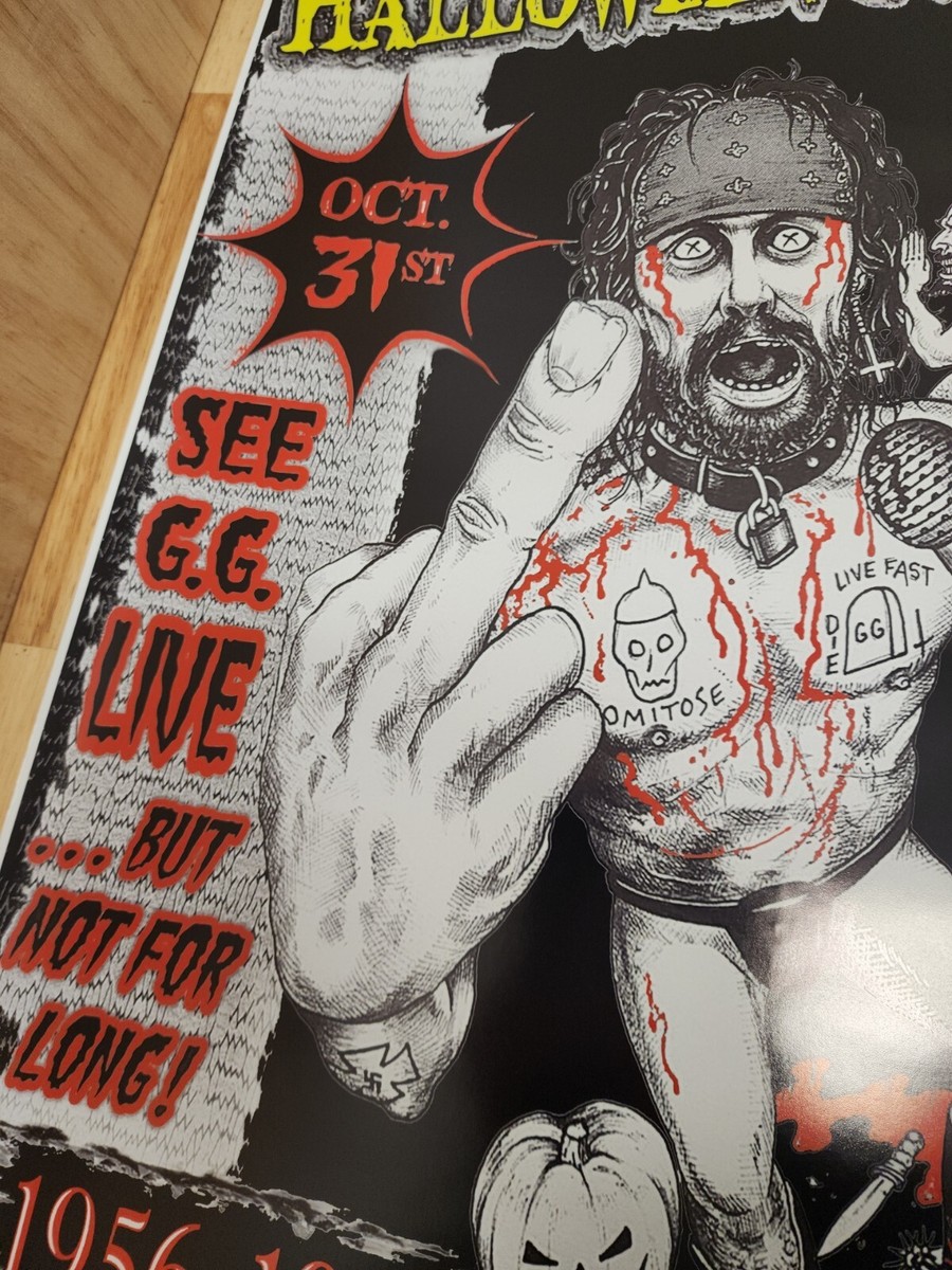 GG ALLIN / GGアリン 現地オリジナルポスター 当時物 ハードコア G.G. Allin Halloween Suicide Show Poster Murder Junkies 20