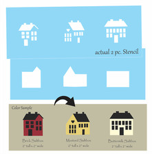 Stencil 2" Prim Saltbox House Shapes Folk Art Colonial Home Country DIY Signs