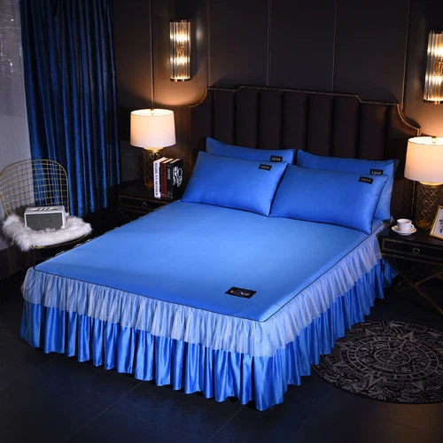 Luxus Satin Seide Bett Rock Staub Rüschen Elegant Bettlaken 14" Drop Queen King - Bild 31 von 41