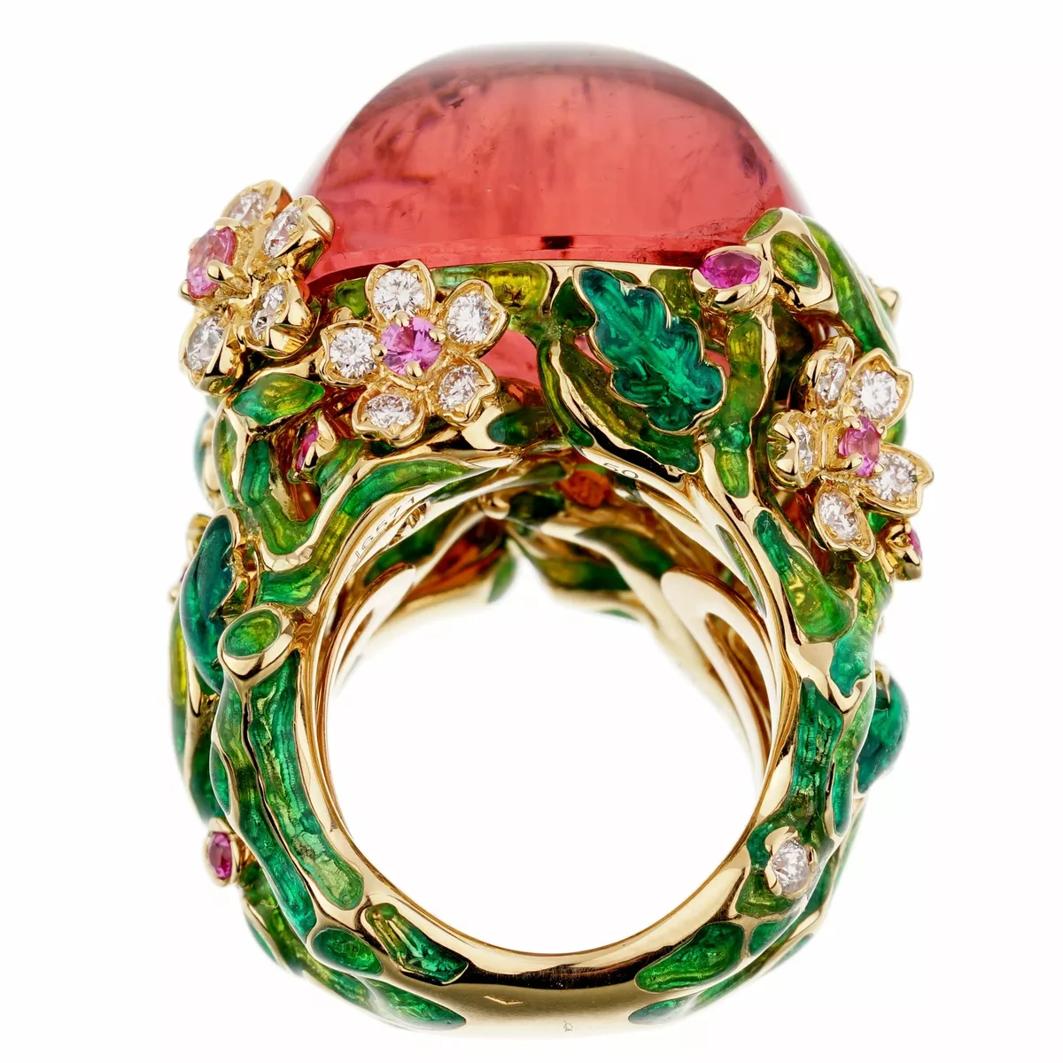 Christian Dior Diorella 45ct Rubellite Diamond Yellow Gold