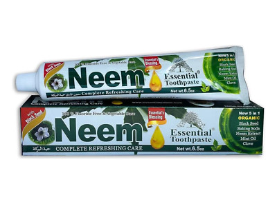 Organic Neem Toothpaste 100% FLUORIDE FREE VEGETABLE Base 5In1 Essential Palace