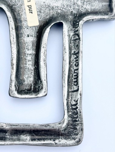 Vintage Arlette Laurent-Dray pewter cross - Picture 3 of 5