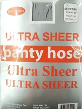 6 Packs Ultra Sheer Pantyhose 100 Nylon Stocking Queen Size Silver Gray