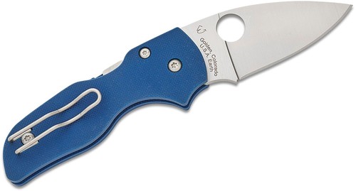 Bloqueo de compresión Spyderco Lil Nativo SPY27 hoja satinada azul cobalto G10 C230GPCBL - Imagen 2 de 5