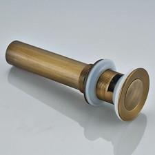Antique Brass Bathroom Vessel Sink Pop Up Drain Stopper With Overflow