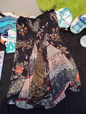 Vintage floor length skirt for women size 12 flower printed for summertime