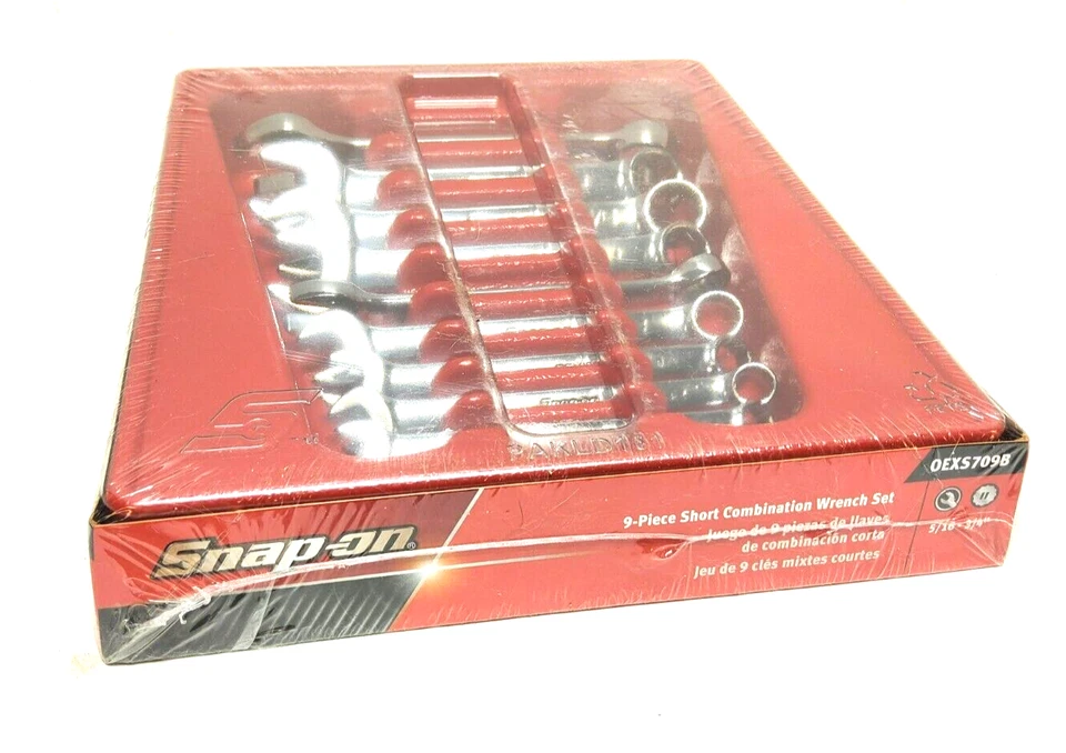New Snap-on™ 5/16" thru 3/4" 12-point box SHORT Combination Wrench SET OEXS709B - Image 4 of 4