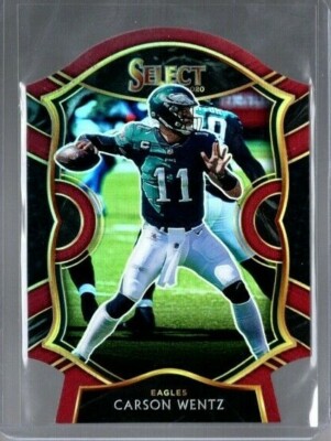 2020 Panini Select Carson Wentz Concourse Maroon Die Cut #17 Eagles B