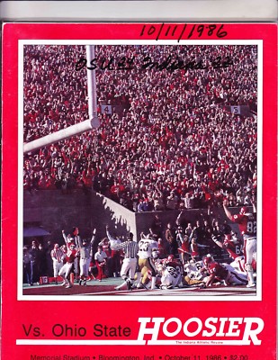 OHIO STATE---INDIANA  PROGRAM ---OCTOBER 11 1986
