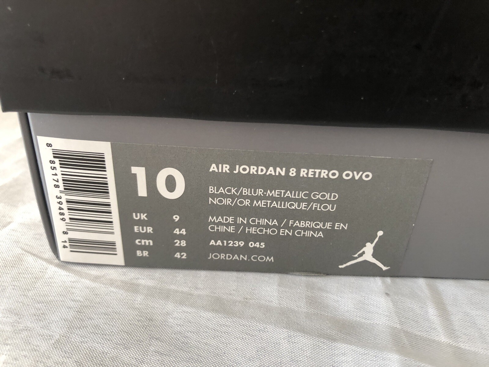 AIR JORDAN 8 RETRO  X OVO BLACK, SIZE UK 9 image 10