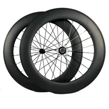 Carbono Fiber Triathlon Road Bike Wheelset 700c 25x80mm Ceramic Bearings Hubs