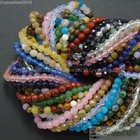 Natural Gemstones 6mm Faceted Round Loose Beads Strand 15'' ~ 16'' Pick Stone