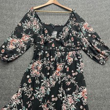 Torrid Floral Maxi Chiffon Shirred Bodice ALine Dress Size 2 18-20 Whimsigoth