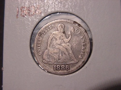 1886 SEATED LIBERTY DIME POPULAR DATE SHIPS FREE