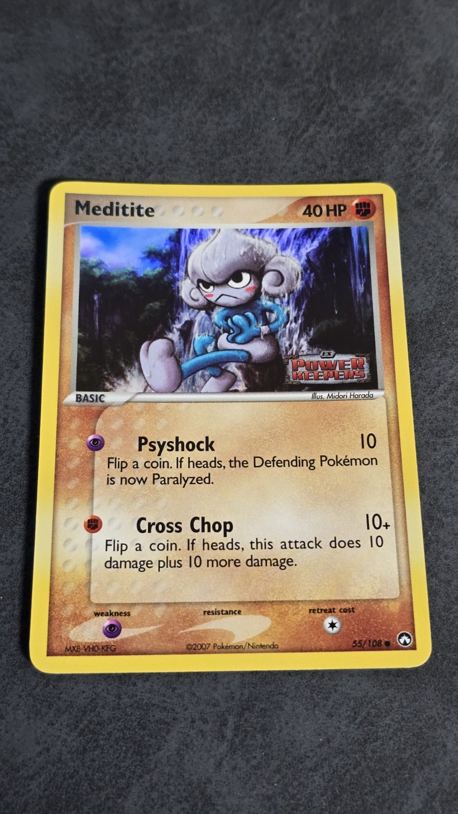 Meditite 55/108 Reverse Holo Pokemon EX Power Keepers
