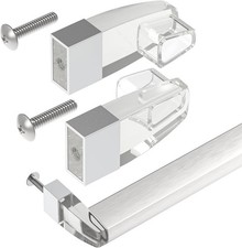 Shuisen Clear Acrylic Shower Door Towel Bar Brackets Fit for Silver