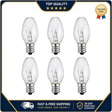 6 Pack C7 Night Light Bulbs E12 Base 4W Warm White Decorative Appliance Bulb