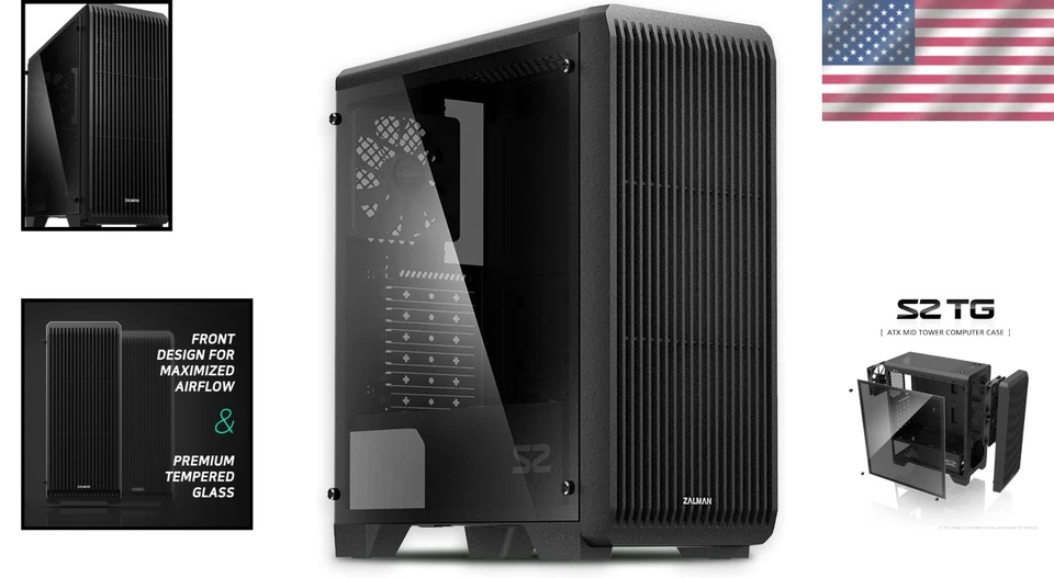 Premium Mid-Tower PC Case for Business & Gaming with Extensive Cooling Options - Image 2 of 4