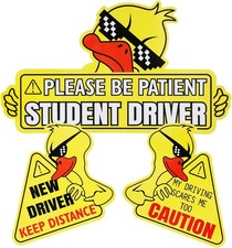 3Pcs Student Driver Sticker Please Be Patient Safety Driver Vehicle Bumper