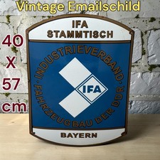 Vintage Alt Fahrzeugbau DDR IFA BAYERN Emaille Werbe Schild Enamel Plaque Sign