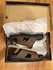 New Dockers Barlin Men?s Casual Slide Sandal Shoe Dark Tan Sz 11 WIDE 90-22082