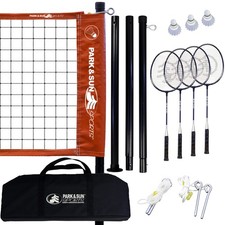 Park  Sun Sports Portable Outdoor Badminton Net System with Carrying Bag and Ac